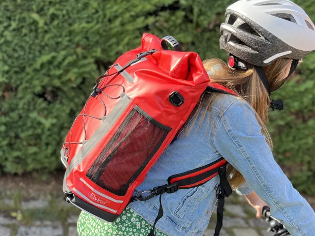 Bagagerie, Sacoche étanche, Sacoche porte-bagage velotaf Elviros : Elviros  - sacoche vélo 3 en 1 imperméable (v2, rouge)