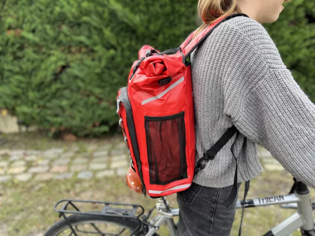 Bagagerie, Sacoche porte-bagage velotaf, Sac à dos vélo Elviros : Elviros -  sacoche vélo 3 en 1 imperméable (v1, rouge)